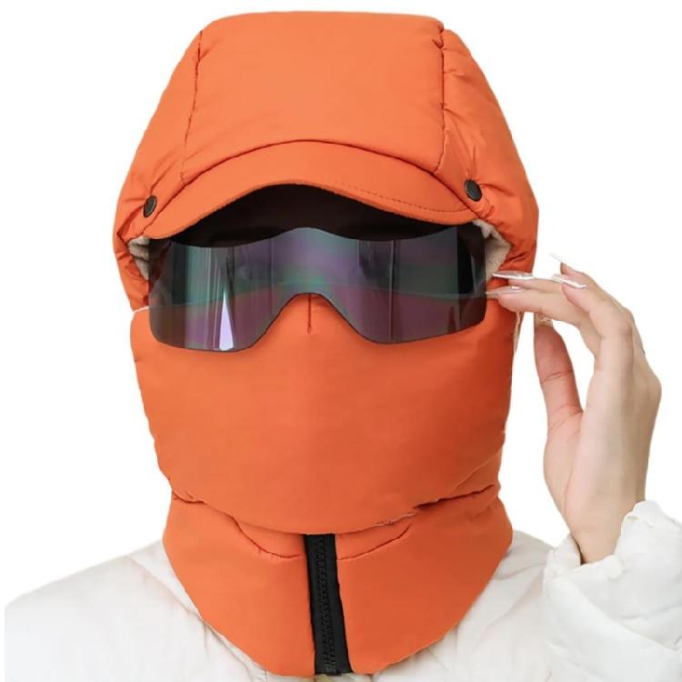 Winter Ski Mask with Glasses Neck Warmer Windproof Full Face Covers Cycling Mask Trapper Hat Unisex Sport Ski Headwear