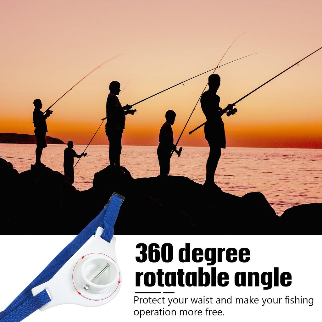Fighting Rod Pole Holder Adjustable Waist Gimbal Belt Padded Fishing 2.3 Inch Inner Dia Professional Fishermen Pad For Freshwater Saltwater
