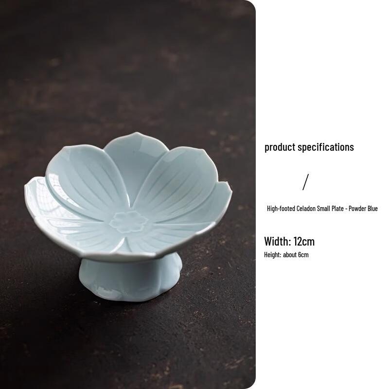 Chinese Style High-Foot Ceramic Tea Snack Plate