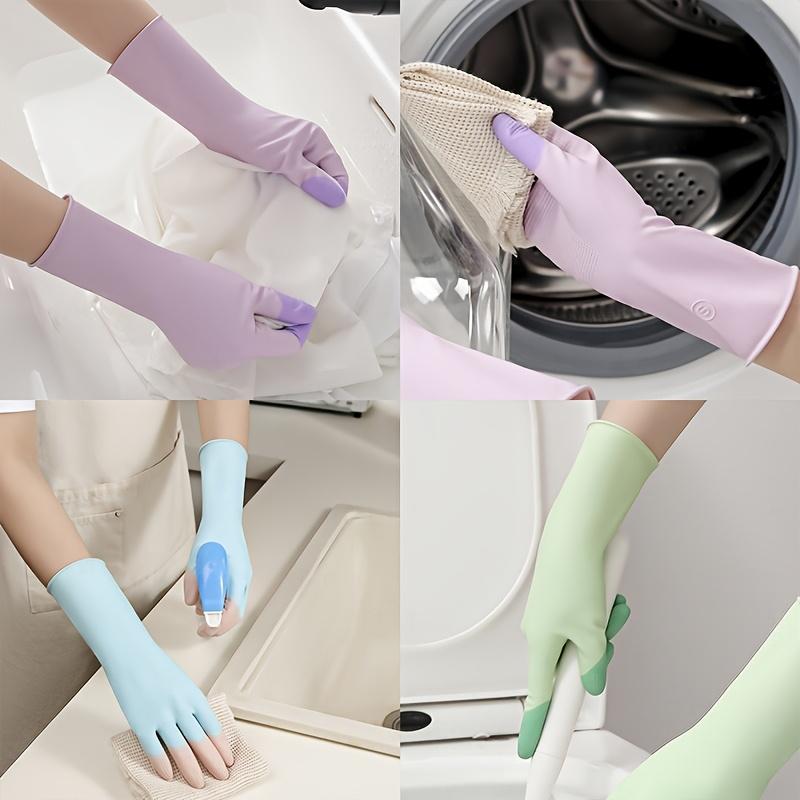 1 Pair Clip Household Cleaning Latex Gloves Flexible And Close-Fitting Style Soft And Comfortable Reusable