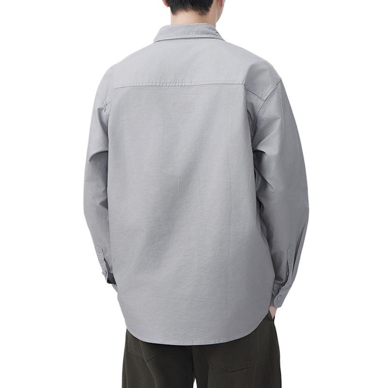 New Spring Japanese Retro Men's Loose Oxford Cotton Shirt Casual American Shirt