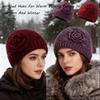 Fashion Winter Warm Knitted Hat Thickned Windproof Beanie Cap Flower Cold Proof Pullover Hats for Women