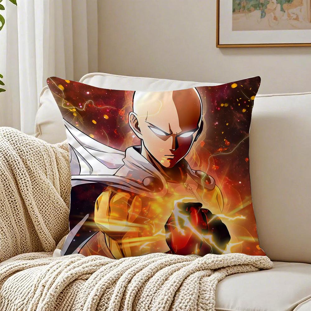 Anime Action OOne Punch MMan Cushion Cover Pillowcase Antidustmite Living Room Sofa Decor Cushion Room