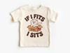 If I Fits I Sits Cat Shirt - Funny Fluffy Kitty In a Box Tee - Cute Cat Lover Kids T-Shirt - Playful Feline Graphic Gift for Boys and Girls