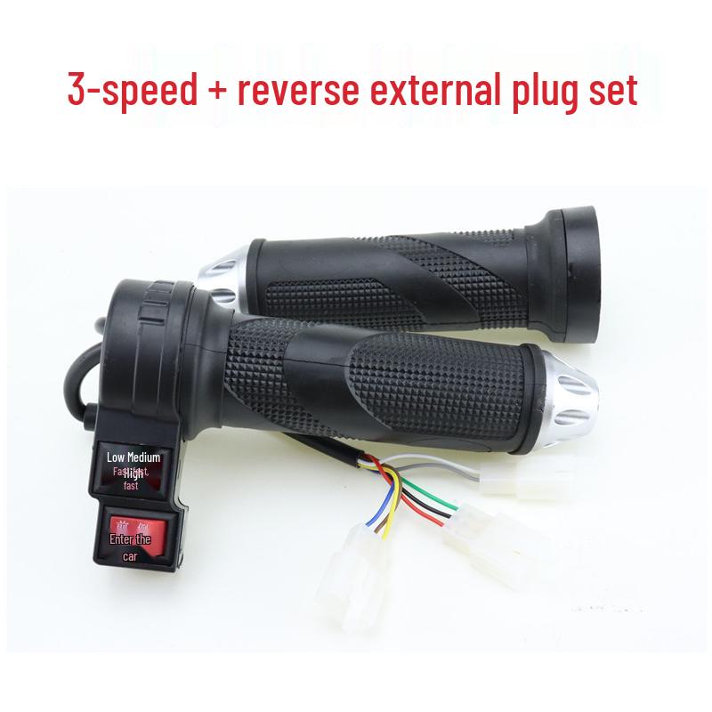 Accelerator Electric Universal Multifuncțional pentru Vehicule Electrice: Viteză inversă în trei trepte, Mâner rotativ pentru modificarea accelerației triciclului.