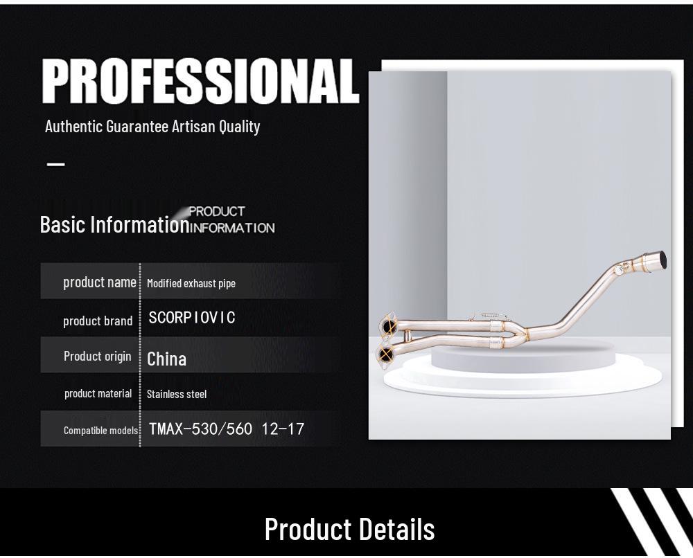 YAMAHA TMAX500/530 Titanium Alloy Front Exhaust Pipe