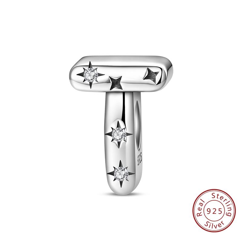 Classic Copper 26 Letters A-Z Alphabet Charms Stars Letter Beads Fit Bracelet Diy Charm For Woman Jewelry Making