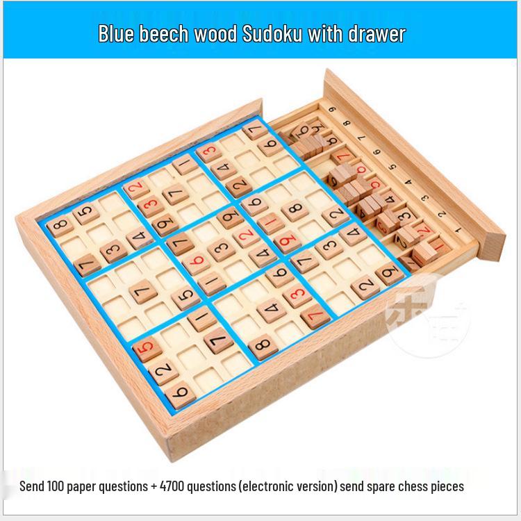 

Kids Wooden Sudoku Nine-Grid Game: Educational Logic Puzzle with Answers for Elementary Students