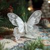 Set of 3 Elegant Butterfly Christmas Ornament Festival Butterfly Hanging Ornament for Christmas Tree Decoration