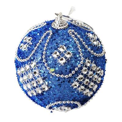 Kreative 8CM Weihnachts-Strass-Glitzerkugeln Schaum Glänzend Weihnachtsbaumschmuck Dekorative Hänge-Weihnachtskugel Zuhause