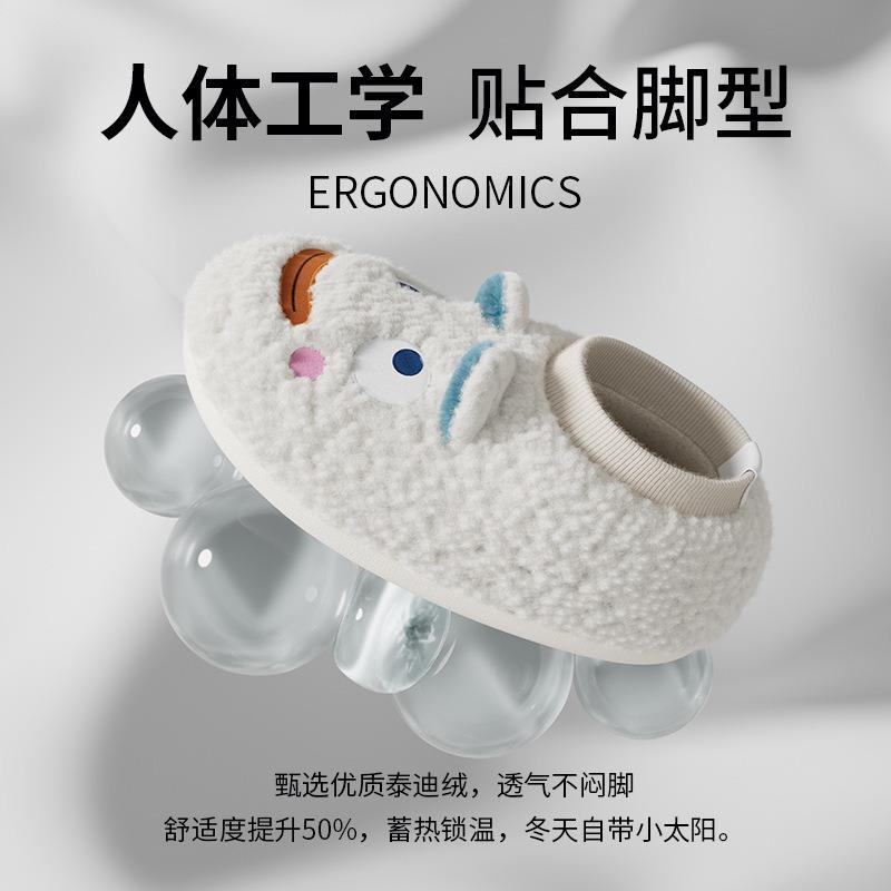Cotton Slippers Women's New Winter Bag Heel Warm and Non-slip Indoor Home Thick-soled Fluffy Confinement Shoes