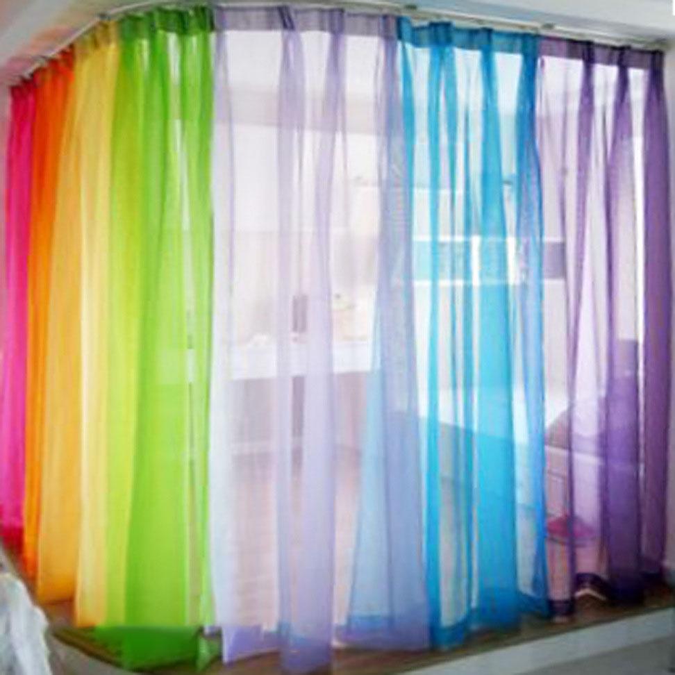 Romantic Home Decor Rose Voile Perspective Curtains Living Room Window Tulle Only Screening Curtain With Light Filtering Polyester Perfect For