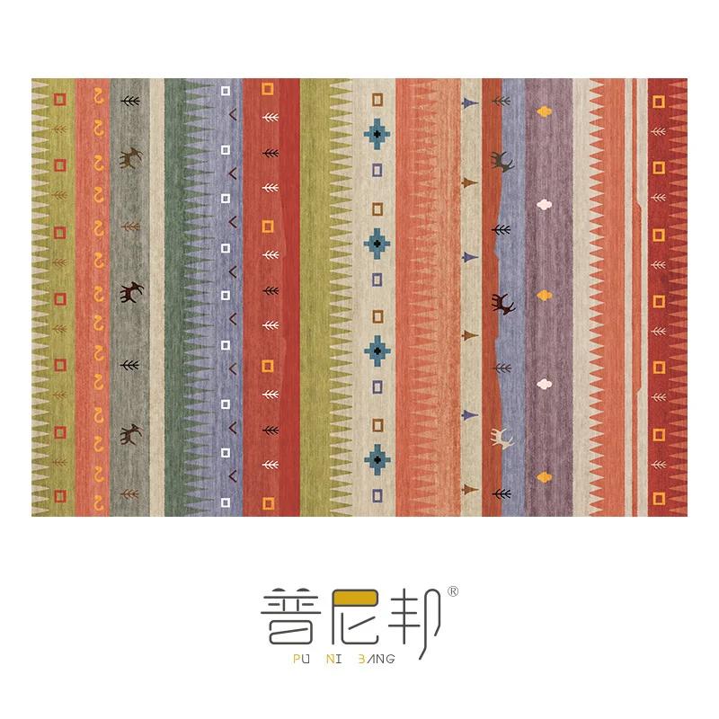 American Moroccan Bedroom Decor Bedside Carpet Washable Carpets for Living Room Nordic Ethnic Lounge Rug Soft Non-slip Floor Mat