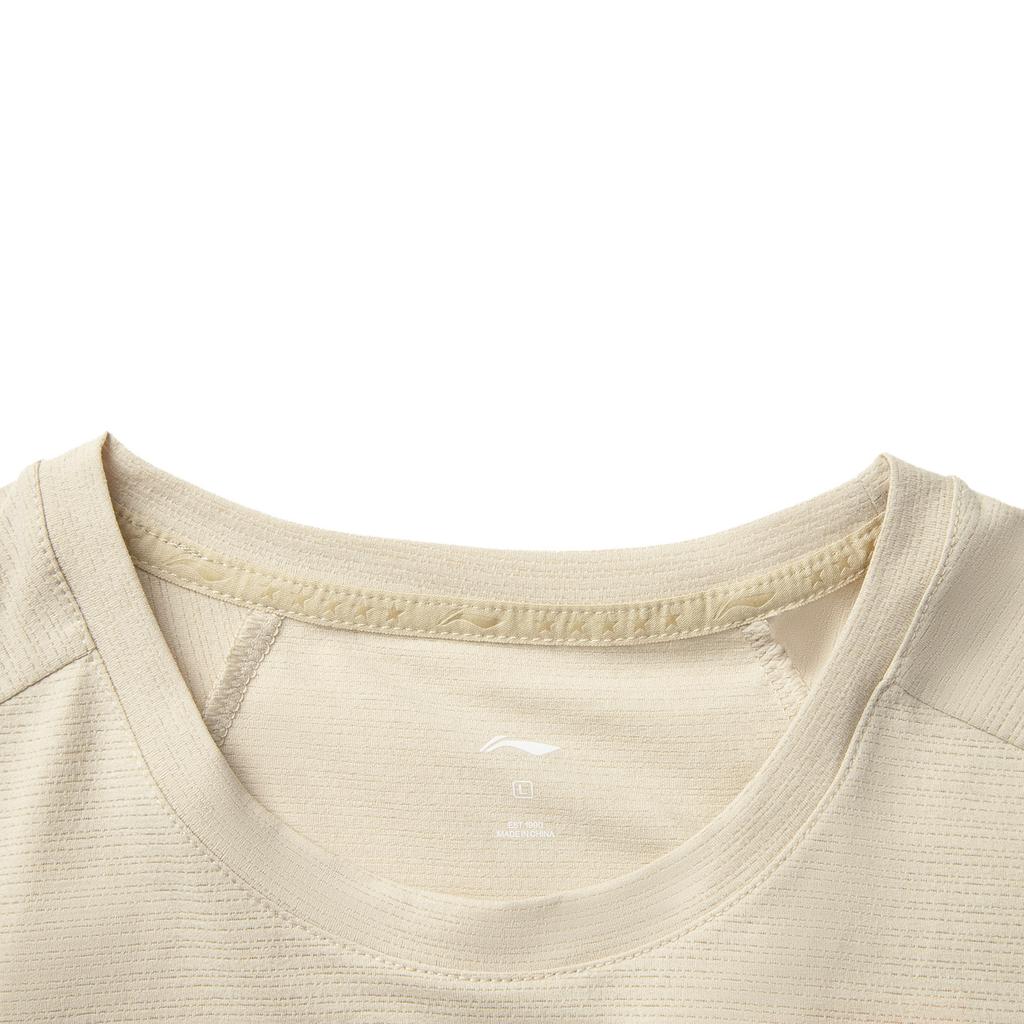 Li-Ning Comfortable Breathable Versatile Round Neck Short Sleeve T-Shirt Men Tops Coastal-Gray ATSV585-5