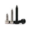 10/50X M2 M2.6 M3 M3.5 M4 M5 M6 Black Carbon 304 Stainless Steel Allen Hex Hexagon Socket Cap Round Head Wood Self Tapping Screw