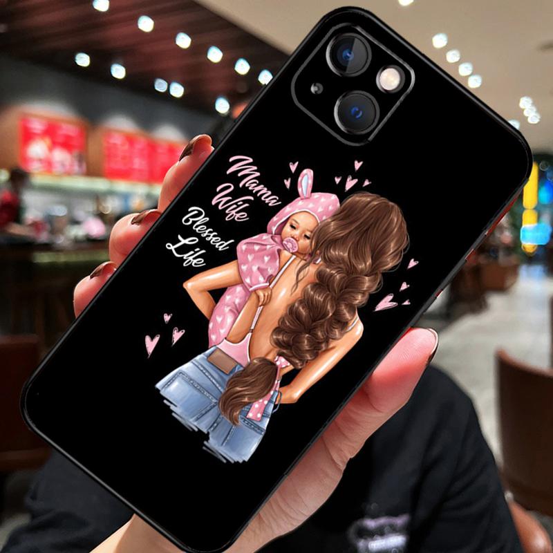 Beautiful Mother Daughter Son For iPhone 12 11 14 13 Pro Max Mini XS Max XR X SE 2020 6S 7 8 Plus Case Phone Back Cover