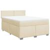 Maison Exclusive - Sommier à lattes de lit avec matelas Crème 140x200 cm Tissu