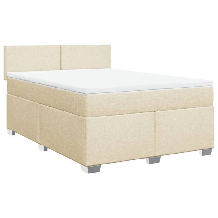 Maison Exclusive - Sommier à lattes de lit avec matelas Crème 140x200 cm Tissu