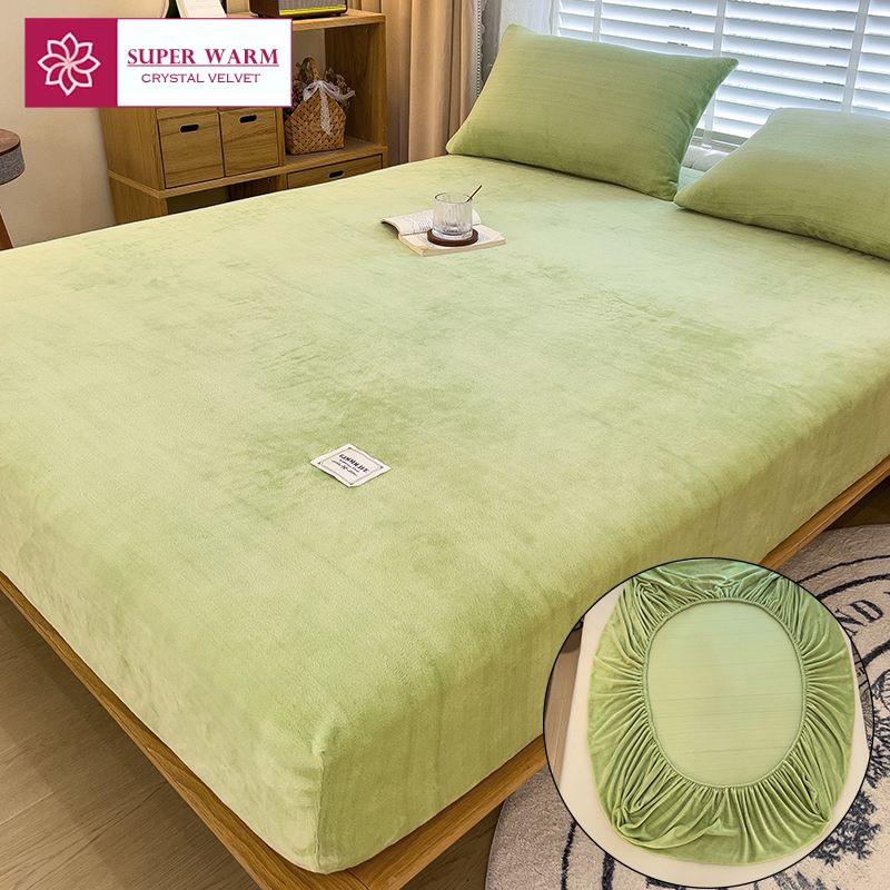 

Теплая Зимняя Бархатная Флисовая Простыня На Резинке Эластичный Наматрасник Для Пары Двухместное Постельное Белье Роскошная Двуспальная Простыня 160x200 Pillowcase No sheet