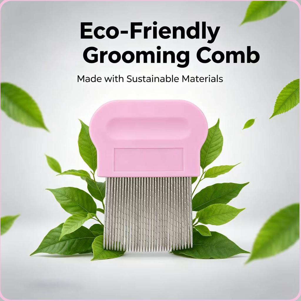 Terminator Lice Comb with Micro Grooved Spiral Teeth Durable Stainless Steel Hair Care Nit Remover Safe Fine Tooth Comb