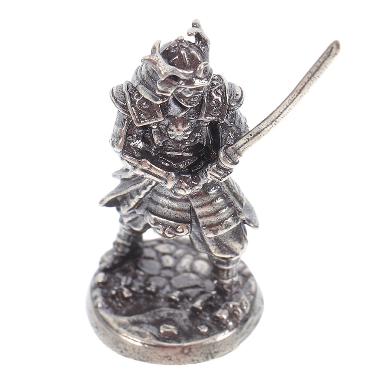 

iplusmile Miniature Samurai Statue, Japanese Medieval Warrior Figurine, White Copper, 1.3 Inch, Exquisite Desktop Decor, Perfect for Collection or
