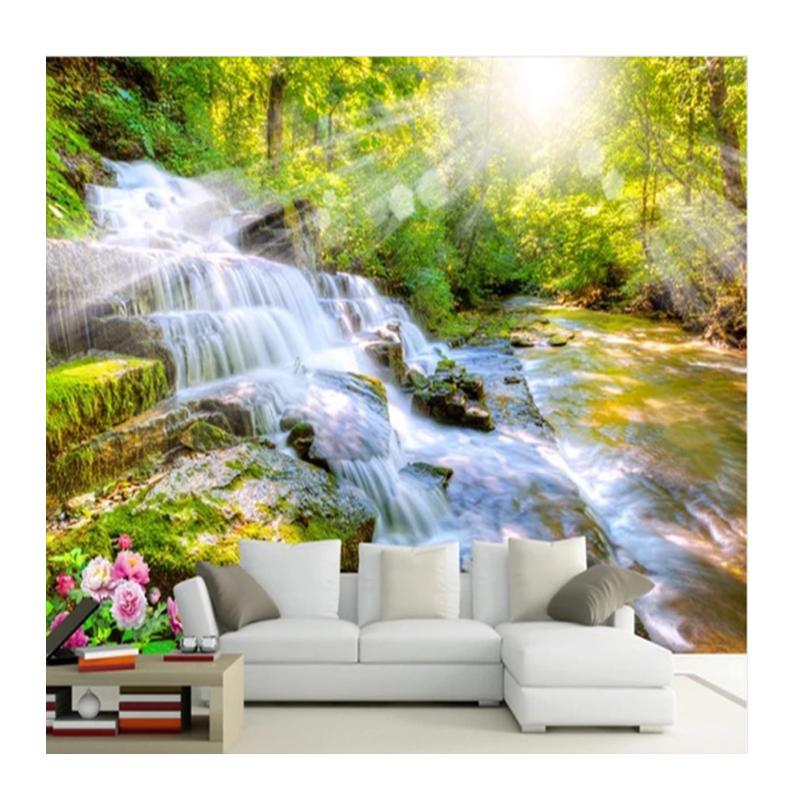 

3d Wall Mural Waterfall Mountain Forest Scenery Wallpaper Living Room Tv Sofa Study Home Decor Mural Stickers 200 cm(W) x 140 cm(H)