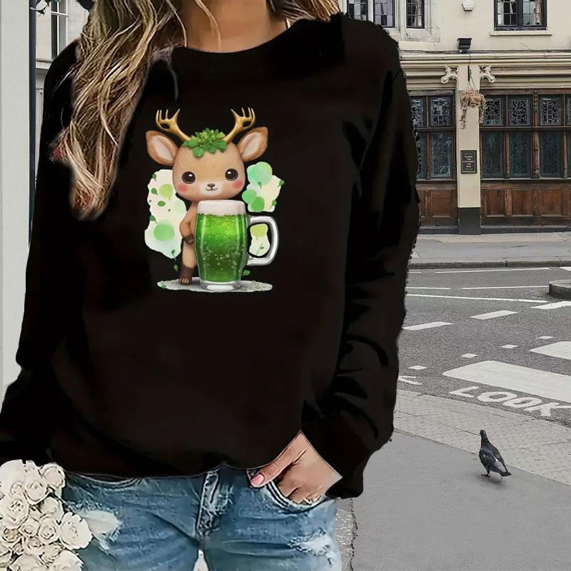 Топы для женщин с принтом оленя и чашки — фото 6