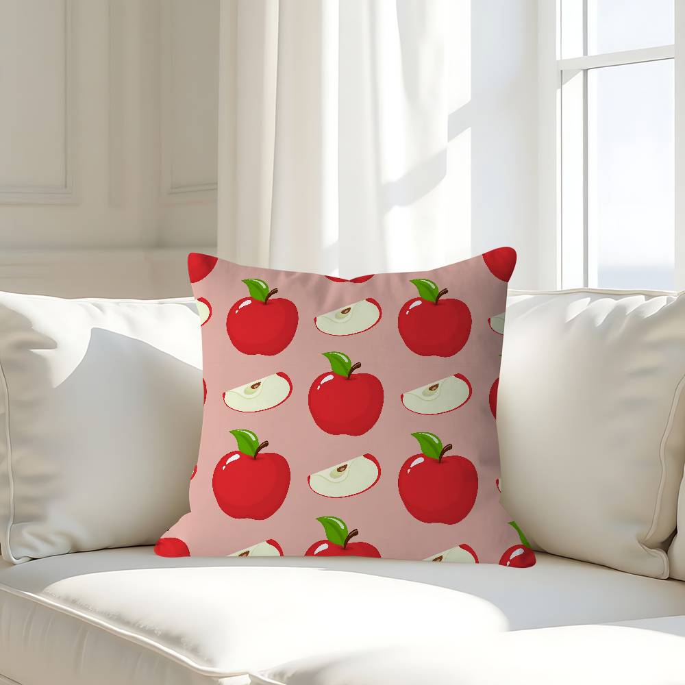 Cartoon Apple Simple Pillow Case Removable Washable Cushion Cover – All-Season Soft Linen