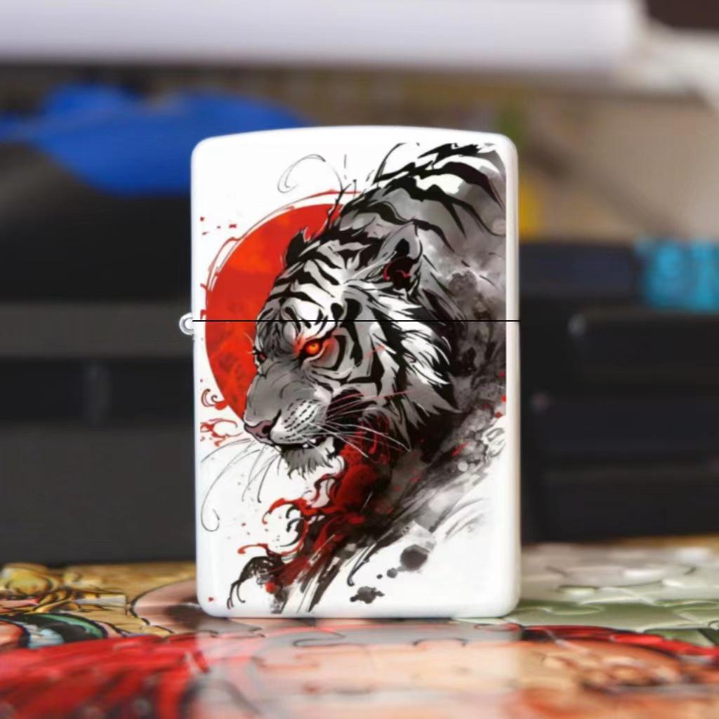 Azure Dragon, White Tiger, Vermilion Bird & Black Tortoise Kerosene Lighter – Creative Design for Douyin