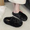 Thick-soled Lamb Wool Slippers Women's Autumn and Winter Wear 2025 New Korean Version of Internet Celebrity Height-increasing Muffin Bag Head Ha