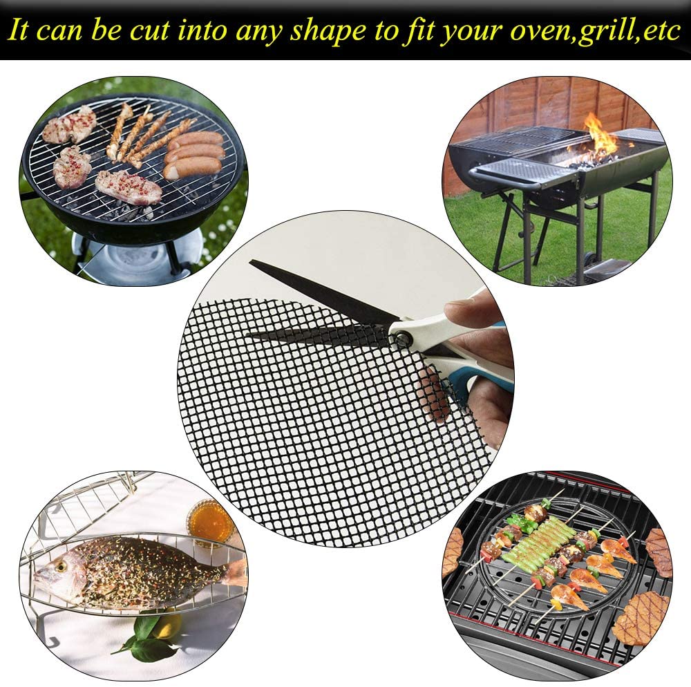 Grillnett bakenetttilbehør Non-stick grillmatte fungerer på røykpellets gass kull BBQ arkforinger