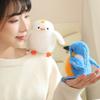 Cute Mini Standing Shoulder Pet Bird Plush Toy Fluffy Parrot Pigeon Stuffed Doll Pendant