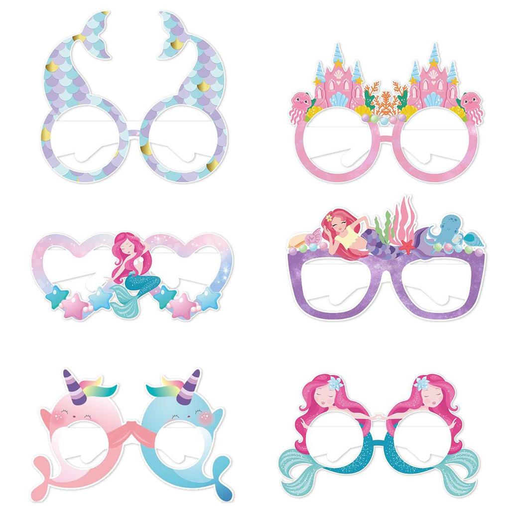 Mermaid Ocean Paper Glasses - Kids' Summer Party Photo Props & Decorative Masks