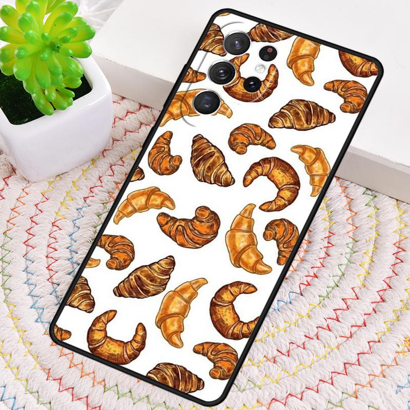 Bakery Croissant Phone Case for Samsung Galaxy Note 10 Pro S26 Ultra S23 S24 FE S25 S21 S22 PLUS Shockproof Cove