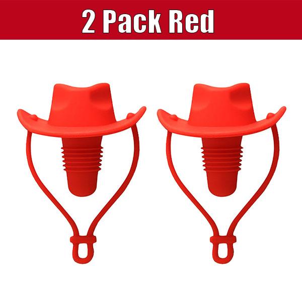 2 Pack Cowboy Hat Wine Stoppers Reusable Silicone Champagne Whiskey Stopper Leakproof Sealer Wine Tips Lids Christmas Gift