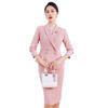 Elegant Pink Professional Women's Suit - Stylish Two-Piece Set for an Age-Defying, High-End Look