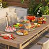 Clear 4 Section Rotating Cold Storage Tray for Parties Snacks Veggies Ideal for Outdoor Gatherings Barbecues Storage