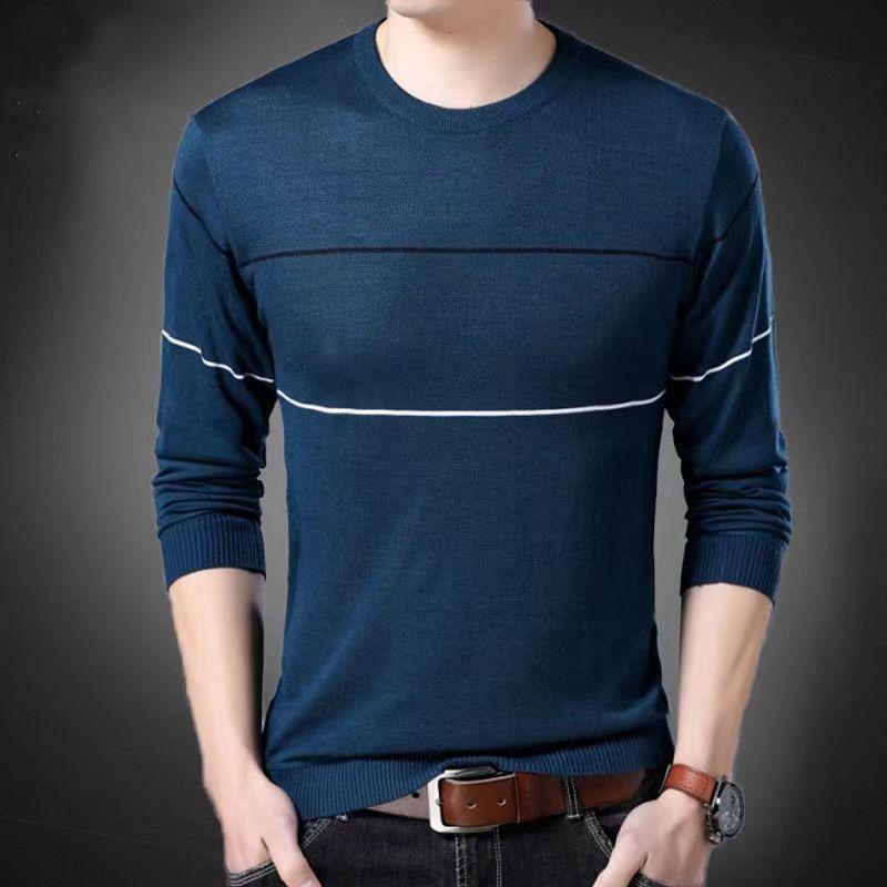 New Autumn Round Neck Pullover Casual Long-sleeved Sweater Versatile Fashionable Men's Fashion