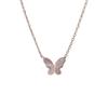 Elegant Titanium Steel Butterfly Necklace with Mother-of-Pearl Pendant for Women