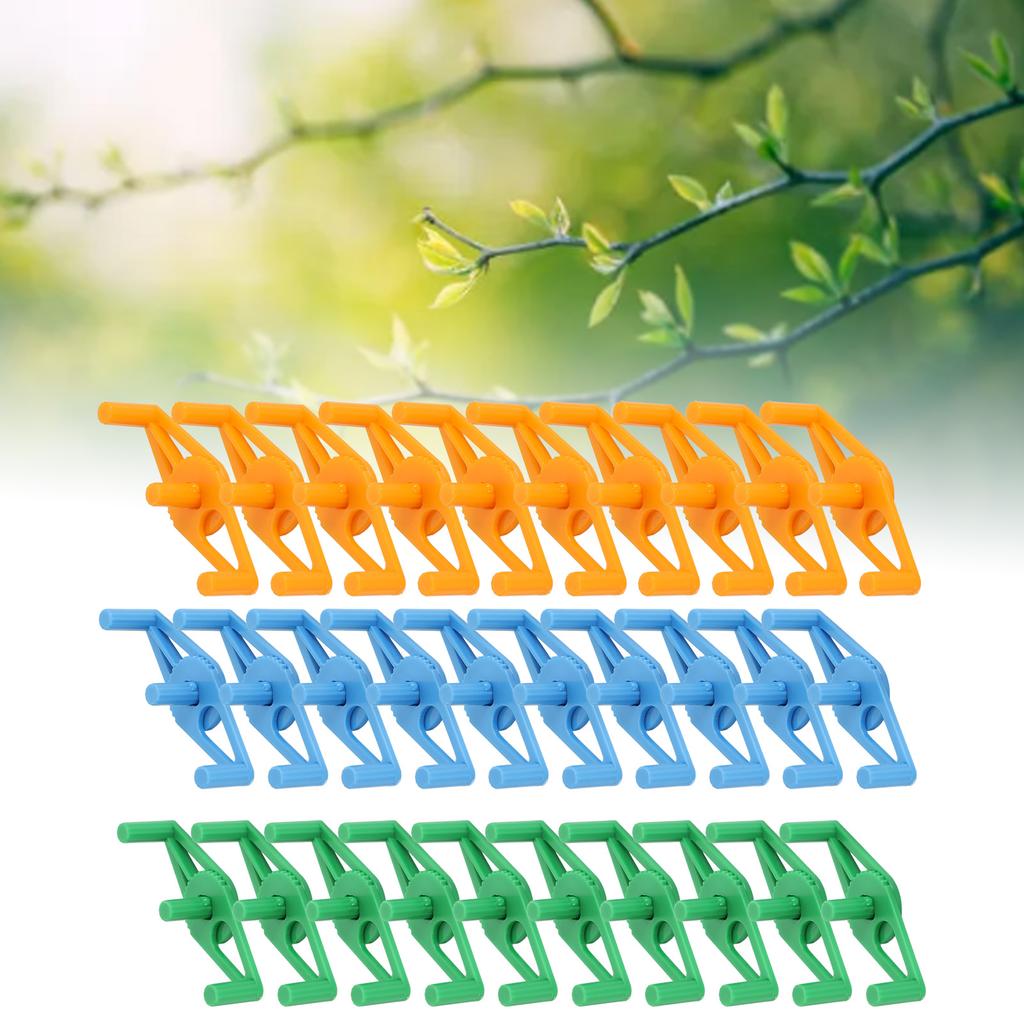 Plant Stem Bender Clips, 30pcs Reusable Plastic Plant Benders Training Clips for Gardening