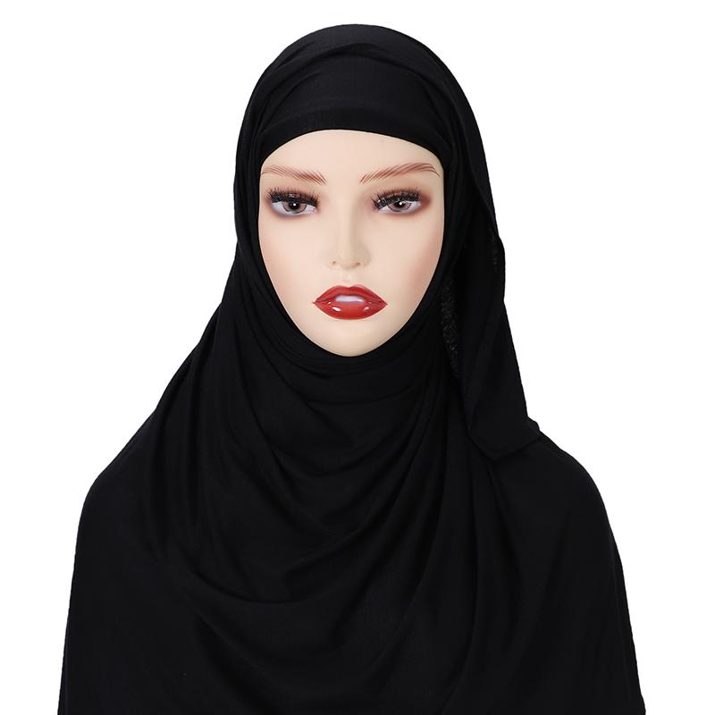Muslim Pin Free Instant Jersey Hijab Women Jersey Bonnet Islam Shawls And Wraps Bonnet Hijab Underscarf Cap Foulard Femme