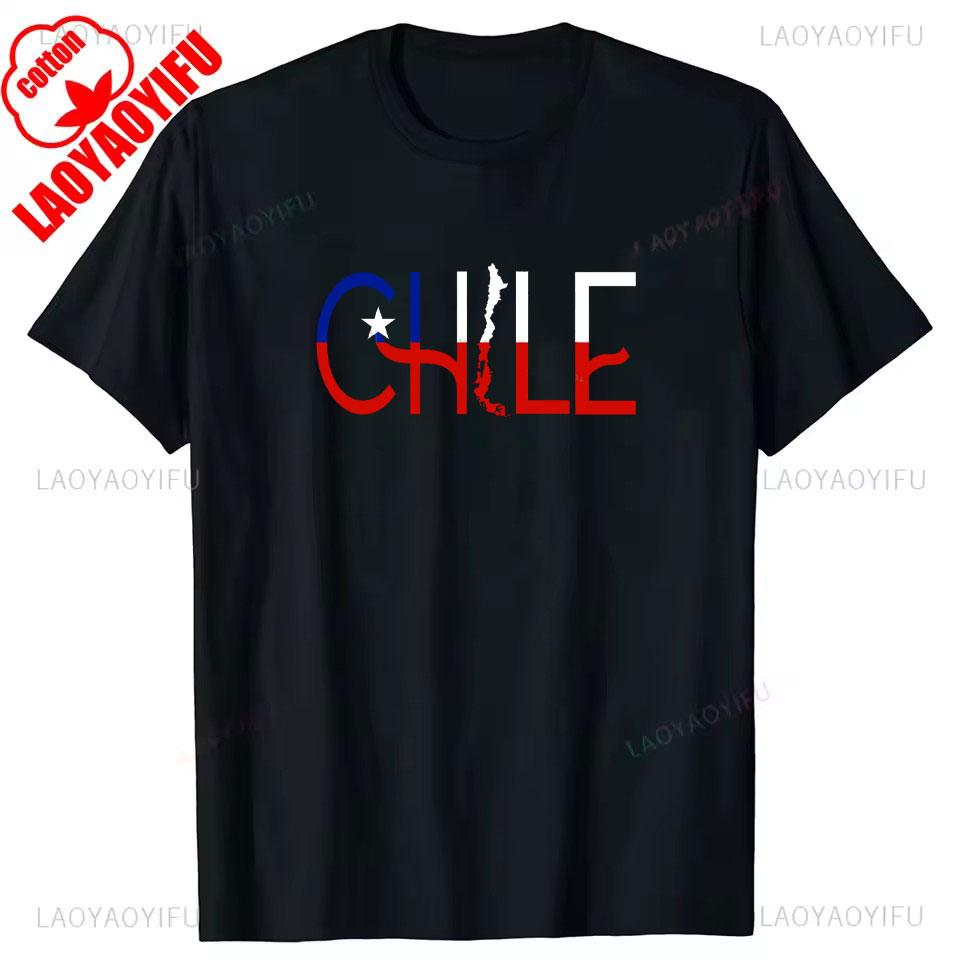 Chile Flagge Stolzer Chilene Aufdruck T-Shirt Herren Damen Baumwolle Humor Streetwear T-Shirt Kurze Ärmel Unisex Locker Kleidung Herren