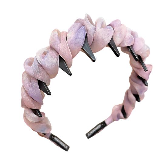Retro High Skull Imitation Pearl Headband Anti-Slip Design Ribbon Decor Hair Hoop Retro Charm Hair Accessory