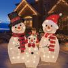 3Pcs Lighted Snowman Christmas Garden Decoration With LED Light Glowing Snowman Xmas Home Outdoor Yard Decorations Ornament