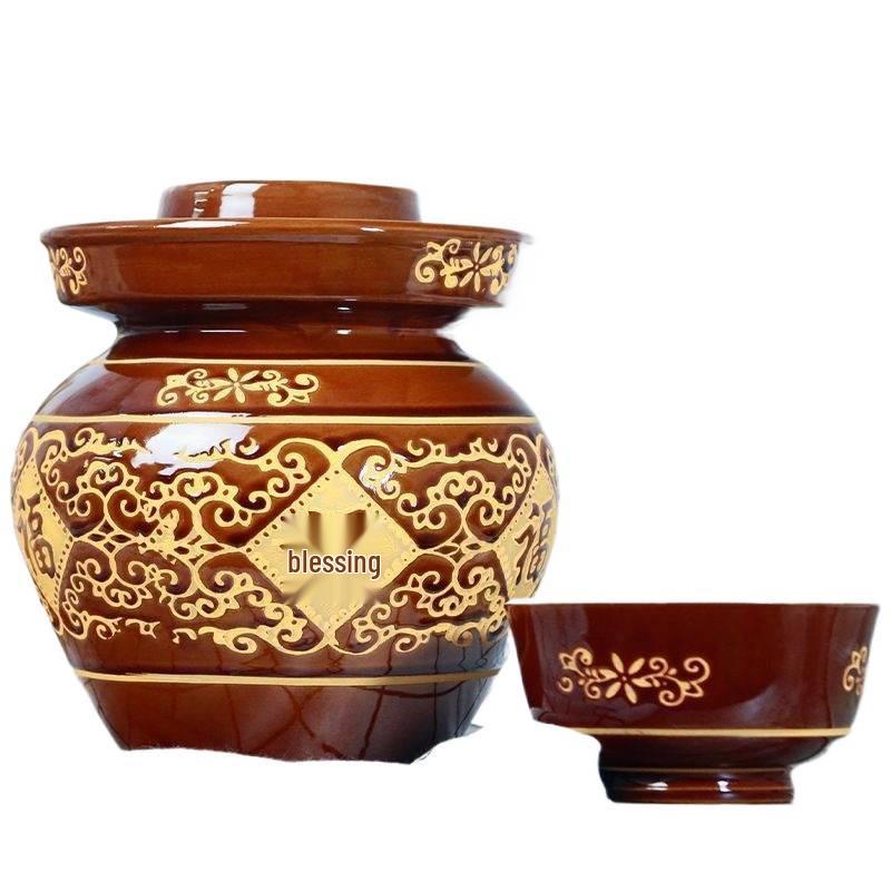 Jiaxi Sichuan Ceramic Pickle Jar - Old-Fashioned Sauerkraut & Salted Egg Sealing Jar
