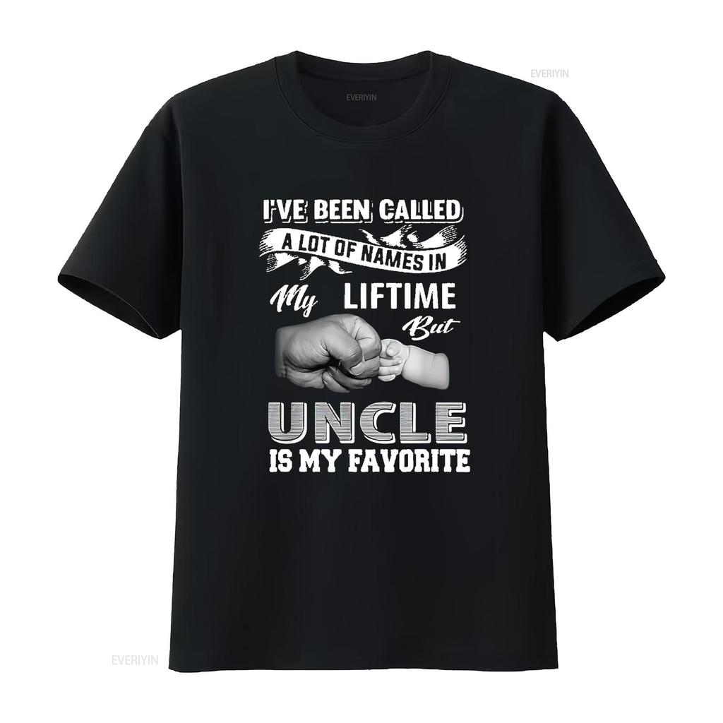 Herren T-Shirt mit Aufdruck "Mein Lieblingsname ist Onkel" Lustiger Verwandter Vatertag Schwarz Vintage Gewaschenes Oberteil Für Den Alltag Weich Vielseitig