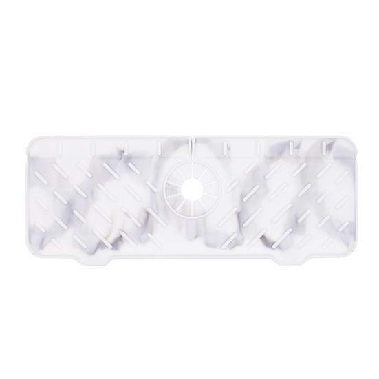 Abtropfmatte Schrägdesign Einfach zu installieren Rutschfester Boden Silikon Küchenspüle Spritzschutz Wasserhahn Trockenmatte Täglicher Gebrauch