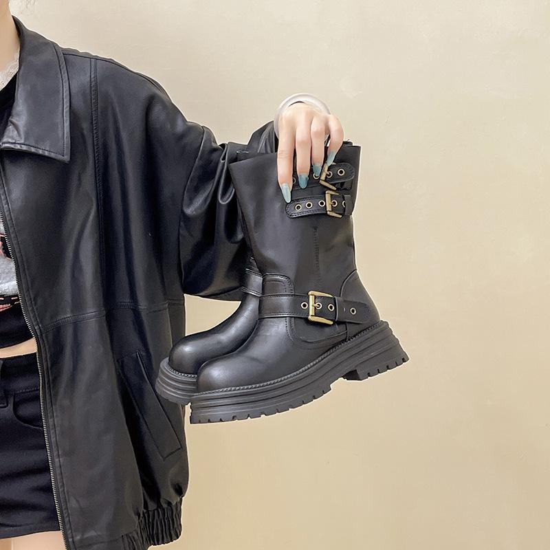 

Винтажные ковбойские сапоги в западном стиле, женские кожаные сапоги для поездок, осенне-зимняя модная ниша, рыцарские сапоги, высокие сапоги, модные сапоги 35