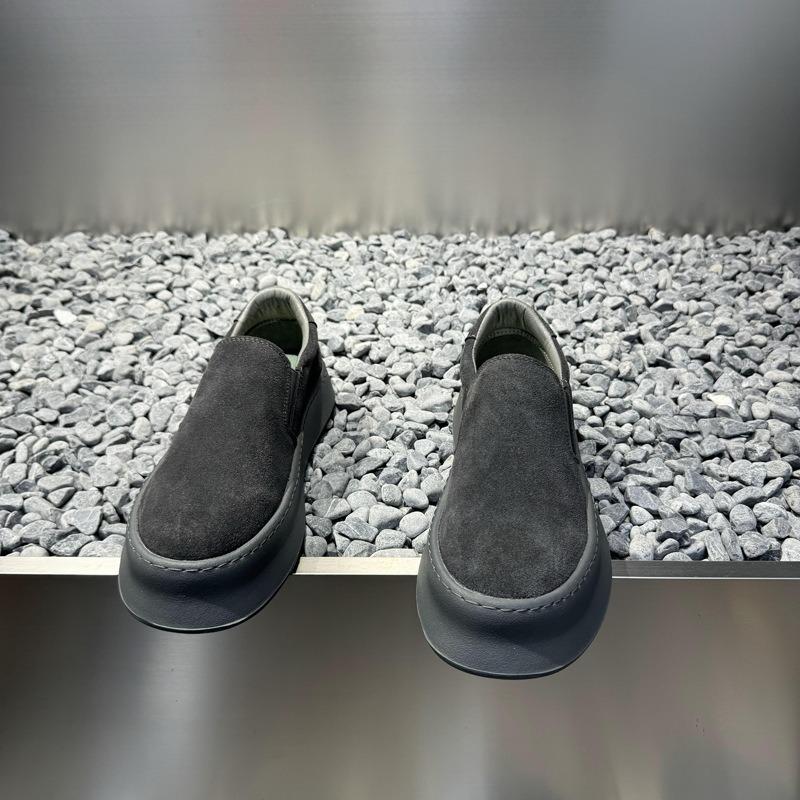One-pedal Casual Men's Shoes, New Doudou Shoes, Thin Velvet Thick-soled Lazy Shoes, Fashionable and Loose Low-top Leather Surface Cr