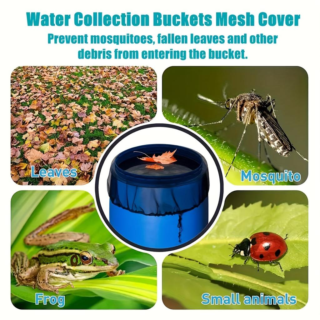 With Drawcord Gardening Tools Catchment Net Filter Screen Protective Cover Rain Barrel Cover